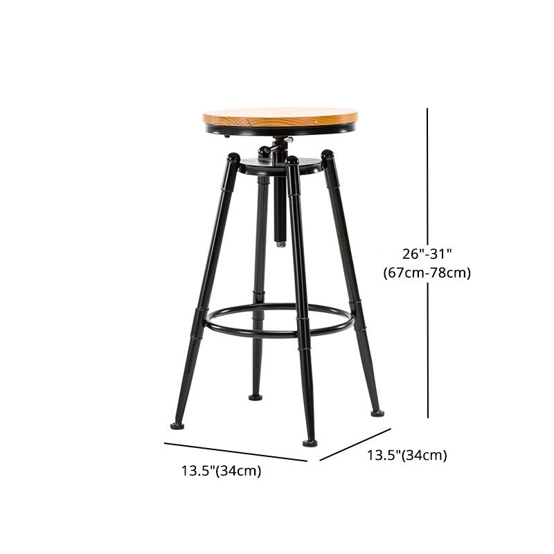 Coffee Shop Footrest Bar Stool Wood Counter-height Stool with Iron Legs Clearhalo 'Bar Furniture' 'Bar Stools' 'bar_stools' 'furn' 'furn_bar_stools' 'furniture_bar_stools' 'Kitchen & Dining Furniture' 'kitchen&dining_furn' 'kitchen' 'kitchen_furn' Furniture' 1200x1200_a7098233-add2-4ef9-a7e2-836b3a4b8073