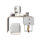 Tavolo da tavolo da vanità in pelle finta 28,7 "h glam 2 cassetti tavolo da trucco vanità