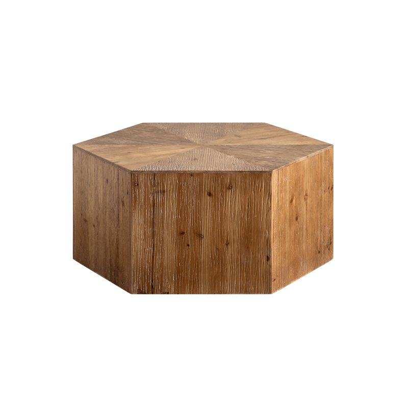 Tavolo d'angolo rustico Tavolino con accento marrone in legno massiccio per soggiorno