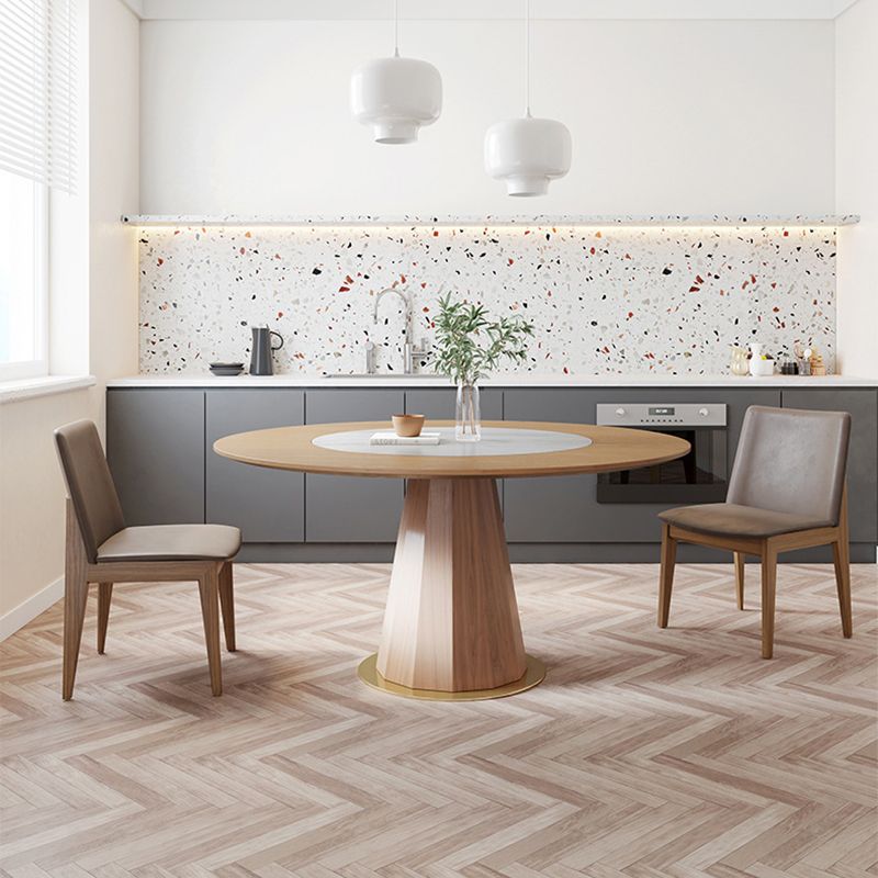 Set di tavoli da pranzo moderni 1/3/4/5 pezzi e sedie da pranzo in legno massiccio rotondo