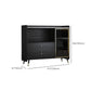 Zwarte open opbergserver Glam Wood Dining Server met 2 lades