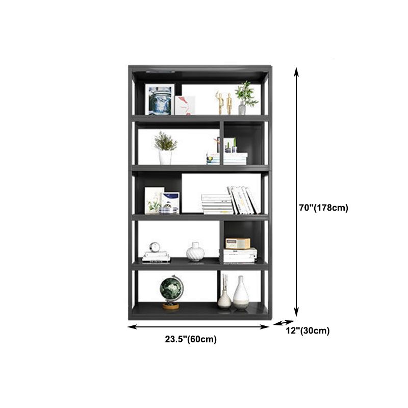 Modern Metal Book Shelf Home Open Back Bookcase with Shelves Clearhalo 'Bookcases' 'furn' 'furn_bookcases' 'Furniture' 'Office Furniture' 1200x1200_a70d3a4c-2836-4f2c-8ee6-36aa6138004f