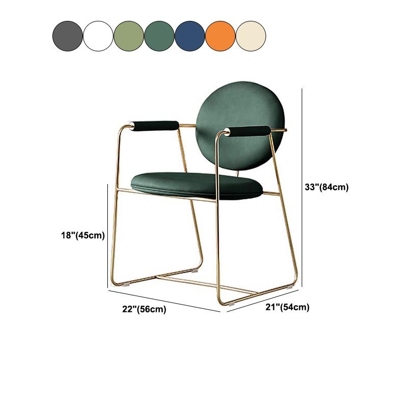 King Louis Back Dining Arm Chair Leather Upholstered Dining Chair