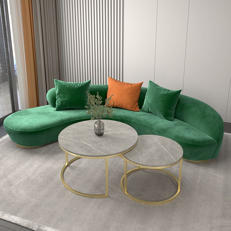 Contemporary Velvet Armless Sofa with Tight Back for Apartment