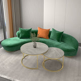 アパートのためにタイトな背中を備えた現代のベルベットアームレスソファ