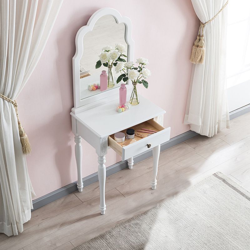 Juego de taburetes de tocador de tocador de madera tradicional, 23.62 "de ancho