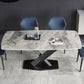 Stone Top Dining Table Modern Rectangle Dining Table with Black Base Clearhalo 'Dining Tables & Seating' 'Dining Tables' 'dining_table' 'Furniture' 'furniture_dining_table' 'Kitchen & Dining Furniture' 'kitchen' 'kitchen_dining_table' 1200x1200_a70f91be-b0ef-49d9-b28f-7d687fd9f2ec