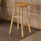 Modern Armless Backless Counter Stool Wood Cafe Bar Stool with Pedal