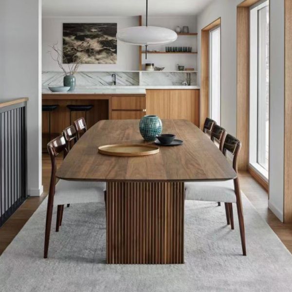Pine Solid Wood Dining Site Table Modern Rectangle Double Pedestal Dining Table Clearhalo 'Dining Tables & Seating' 'Dining Tables' 'dining_table' 'furn' 'furn_dining_table' 'Furniture' 'furniture_dining_table' 'Kitchen & Dining Furniture' 'kitchen' 'kitchen_dining_table' 1200x1200_a7101fbd-fe44-4892-b9dc-fa5a017b976a