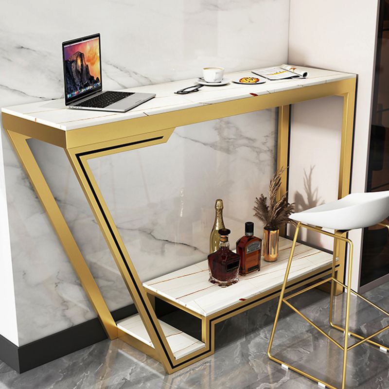 Glam Bistro Bar Table Rectangle Sintered Stone Bar Table for Living Room Clearhalo 'Bar Furniture' 'Bar Tables' 'bar_tables' 'furn' 'furn_bar_tables' 'Furniture' 'Kitchen & Dining Furniture' 1200x1200_a710d672-831d-4c0c-9383-ba4c2017db95