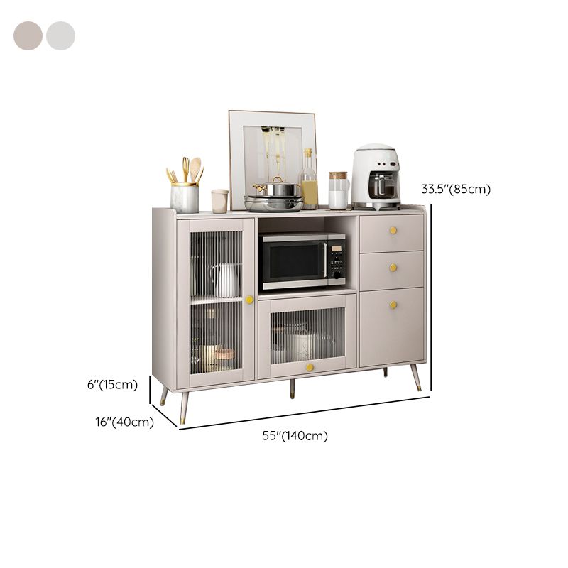 Server da pranzo a 3 cassetti moderni di pietra sinterizzata con porta di vetro