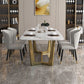 Traditional Luxury Table White Stone Rectangle Dining Table for Home Clearhalo 'Dining Tables & Seating' 'Dining Tables' 'dining_table' 'furn' 'furn_dining_table' 'Furniture' 'Kitchen & Dining Furniture' 1200x1200_a71216b8-0e70-493d-9bd5-82f1f9065625