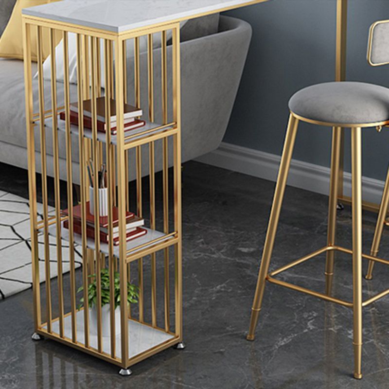 Artificial Marble Cocktail Bar Table 42-inch Height Gold Base Pub Table Clearhalo 'Bar Furniture' 'Bar Tables' 'bar_tables' 'furn' 'furn_bar_tables' 'Furniture' 'Kitchen & Dining Furniture' 1200x1200_a712474e-89e4-46cc-a34a-6f31f04b2c9c