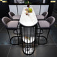 Modern Stone Bar Table Metal Base Dining Table with Storage Shelves Clearhalo 'Bar Furniture' 'Bar Tables' 'bar_tables' 'furn' 'furn_bar_tables' 'Furniture' 'Kitchen & Dining Furniture' 1200x1200_a7154290-1051-467c-82ef-ca5459631fda