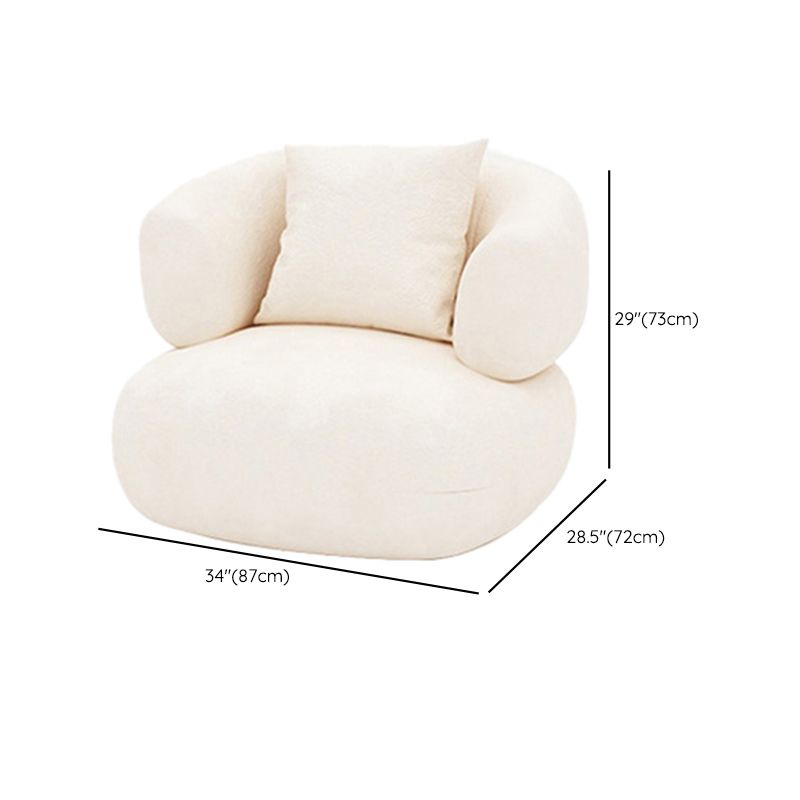 Sofa courbe du bras de smoking avec oreillers canapé en tissu blanc moderne