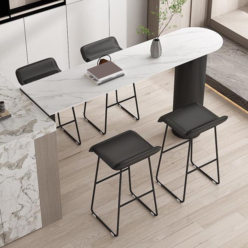Faux Leather Armless Dining Stools Contemporary Bar Stools with Metal Base Clearhalo 'Bar Furniture' 'Bar Stools' 'bar_stools' 'furn' 'furn_bar_stools' 'Furniture' 'Kitchen & Dining Furniture' 1200x1200_a7175d7f-83cd-4144-95a1-371dbca5bb79