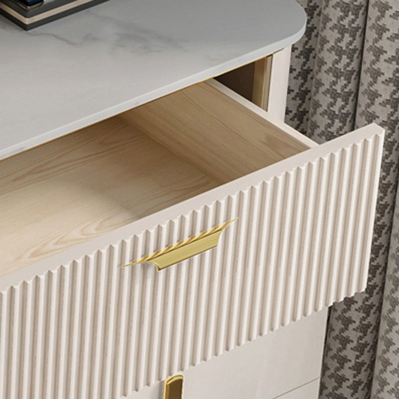 Glam Slate top make-up make-up ijdelheid houten ijdelheid kaptafel in beige gezet