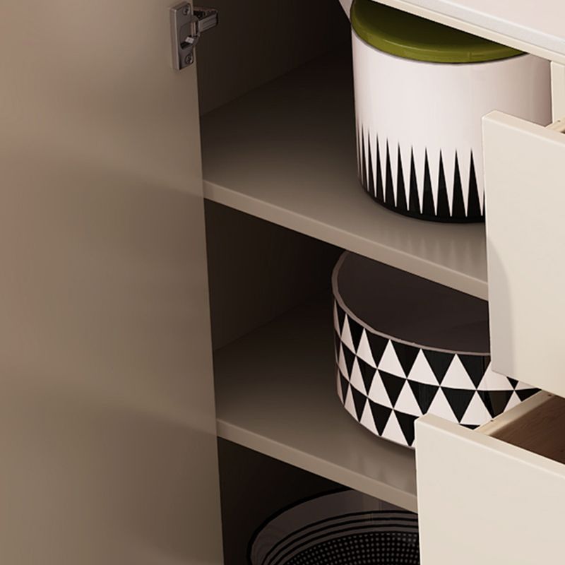 White Buffet Sideboard Dining Room Credenza with Drawers and Storage Clearhalo 'buffet_sideboard' 'Buffets & Sideboards' 'furn' 'furn_buffet_sideboard' 'Furniture' 'Kitchen & Dining Furniture' 1200x1200_a71a576f-2b3b-4b78-b067-2de7eac64139