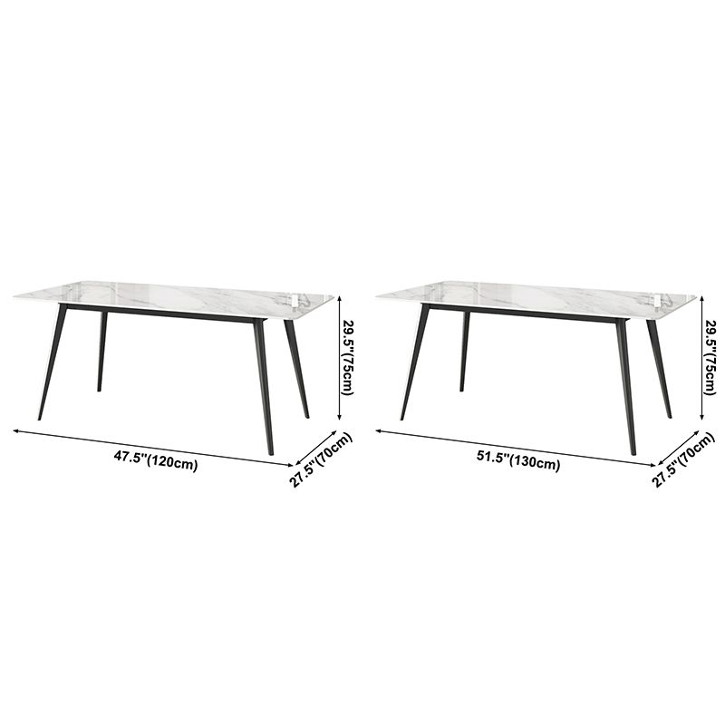 Sintered Stone Top Dining Table Rectangle Table with Metal Base and 4 Legs Clearhalo ' dining_table' 'Dining Tables & Seating' 'Dining Tables' 'furn' 'furn_dining_table' 'Furniture' 'furniture_dining_table' 'Kitchen & Dining Furniture' 'kitchen&dining_furn' 'kitchen' 'kitchen_dining_table' 1200x1200_a71a815c-32c0-4d38-945e-13c386e6afc9