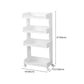 Plastic Geometric Bookcase Contemporary Style Open Back Shelf with Wheels