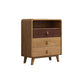 Mid-Century Modern Rectangle Chest with Drawers in Natural Rubberwood