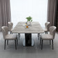 Luxury Style Sintered Stone Table Black Single Pedestal Base Rectangle Table for Home Clearhalo ' dining_table' 'Dining Tables & Seating' 'Dining Tables' 'furn' 'furn_dining_table' 'Furniture' 'furniture_dining_table' 'Kitchen & Dining Furniture' 'kitchen&dining_furn' 'kitchen' 'kitchen_dining_table' 1200x1200_a7234cf9-956c-4006-8c8e-6815555c493d