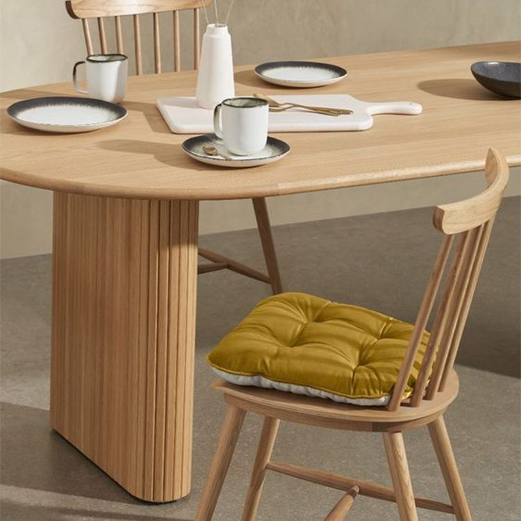 Modern Natural Base Table Oval Wood Top Dinner Room Kitchen Table Clearhalo 'Dining Tables & Seating' 'Dining Tables' 'dining_table' 'furn' 'furn_dining_table' 'Furniture' 'Kitchen & Dining Furniture' 1200x1200_a7235be6-30f4-41e7-9786-e2f6836f5e54