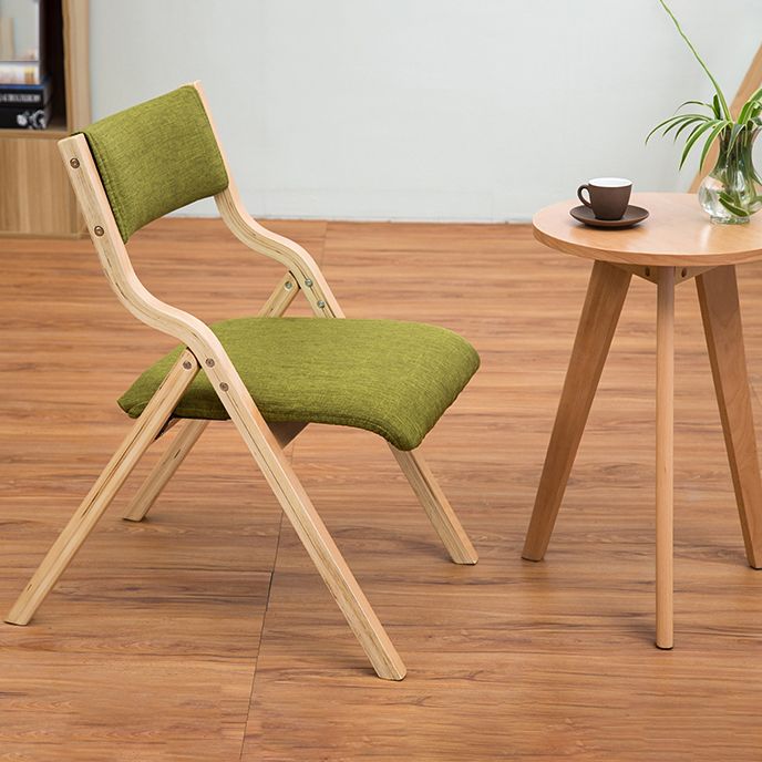 Contemporary Open Linen Side Chair Matte Finish Folding Dining Chair with Natural Legs Clearhalo ' kitchen&dining_furn' 'Dining Chairs' 'Dining Tables & Seating' 'dining_chair' 'furn' 'furn_dining_chair' 'Furniture' 'furniture_dining_chair' 'Kitchen & Dining Furniture' 'kitchen' 1200x1200_a724e4ba-d393-49f5-b6b7-5b91b47ddbcd