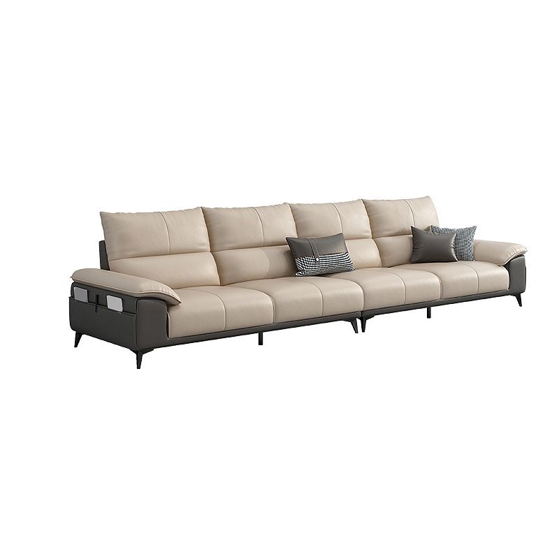 Genuine Leather High Back Pillow Top Arm Sofa and Sectional with Storage Clearhalo 'furn' 'furn_sectionals' 'Furniture' 'furniture_sectionals' 'kitchen' 'kitchen_sectionals' 'Living Room Furniture' 'Sectionals' 1200x1200_a7262e7c-1b74-4026-80bf-bd54bc87ec86