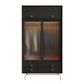 Industrial Pine Wood Wardrobe Cabinet 2-Doors Wardrobe in Black