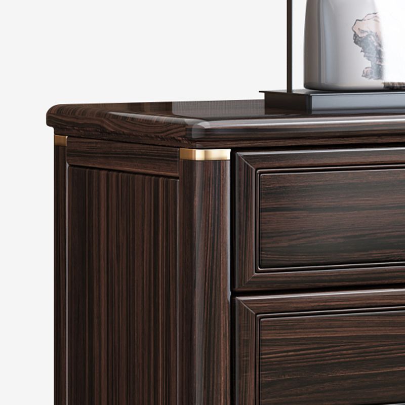 ソリッドウッドストレージキャビネットミッドセンチュリーモダンソフトクローズドロワーサイドキャビネット