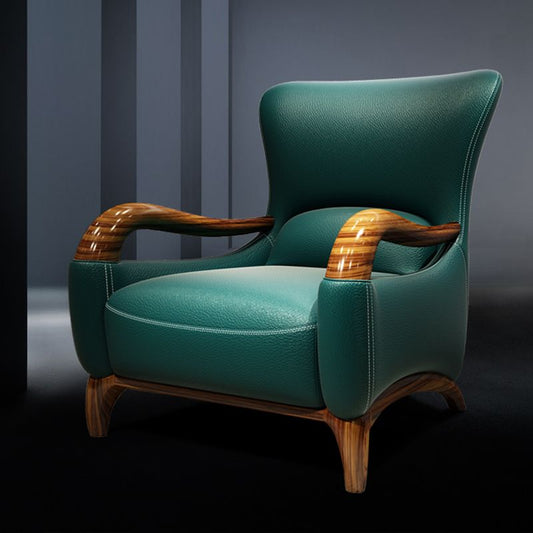 Traditional Wood Living Room Armchair Real Aniline Leather Accent Armchair Clearhalo 'Accent Chairs' 'accent_chairs' 'Chairs & Seating' 'furn' 'furn_accent_chairs' 'Furniture' 'Living Room Furniture' 1200x1200_a7283f11-38c5-45b8-aed5-2a15880dd5bc
