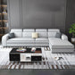 31.49" Tall Sectional Sofa Faux Leather/Linen Modular Sofa with Cushion Back Clearhalo 'furn' 'furn_sectionals' 'Furniture' 'Living Room Furniture' 'Sectionals' 1200x1200_a728b263-17a2-4cde-93c1-74a7fe8ad5c5