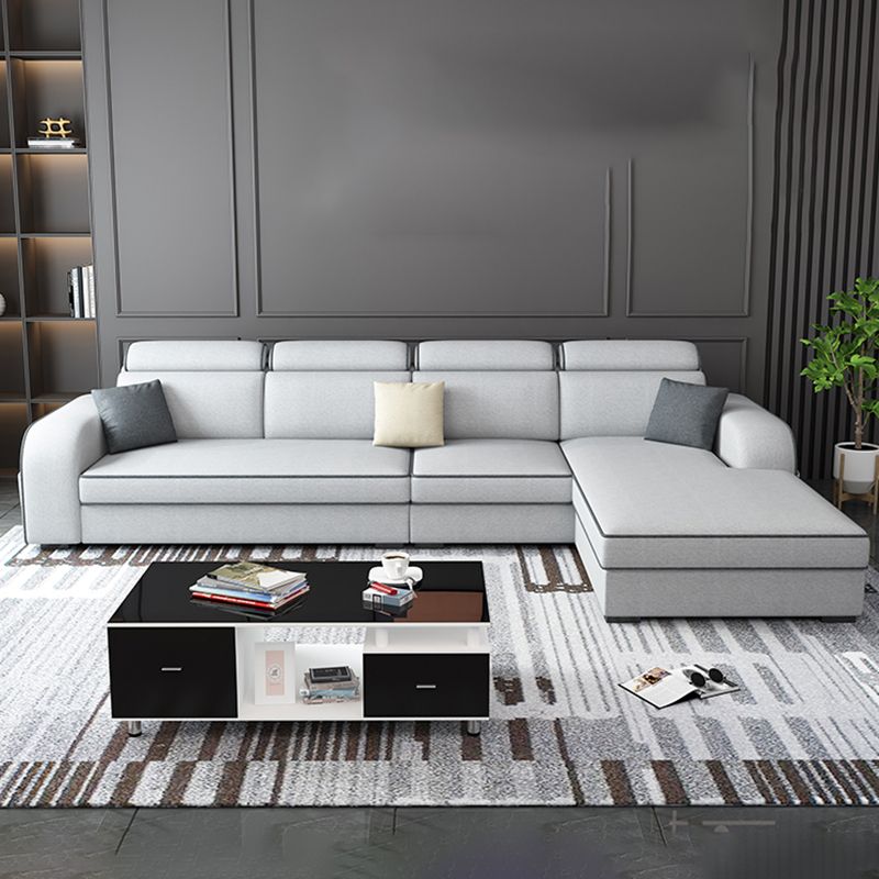 31.49" Tall Sectional Sofa Faux Leather/Linen Modular Sofa with Cushion Back Clearhalo 'furn' 'furn_sectionals' 'Furniture' 'Living Room Furniture' 'Sectionals' 1200x1200_a728b263-17a2-4cde-93c1-74a7fe8ad5c5