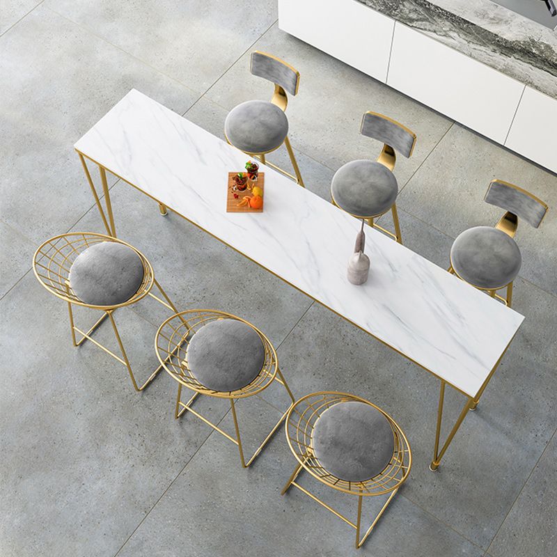 Tavolo da pranzo in pietra bar moderna tavolo da bar rettangolo con piedistallo a 4 gambe per cucina