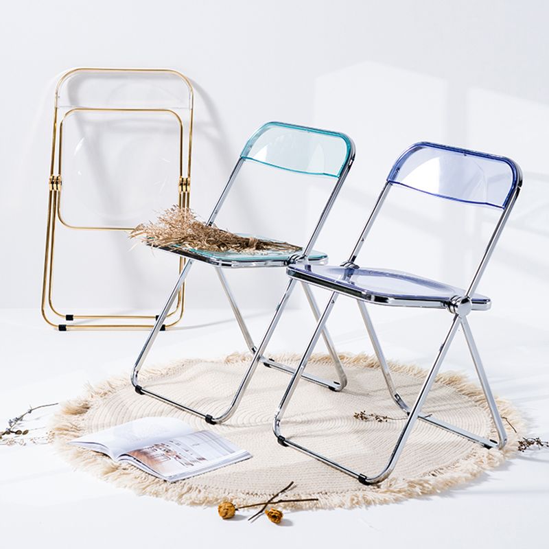 Contemporary Dining Armless Chair Folding Open Back Side Chair with Metal Legs Clearhalo ' kitchen&dining_furn' 'Dining Chairs' 'Dining Tables & Seating' 'dining_chair' 'furn' 'furn_dining_chair' 'Furniture' 'furniture_dining_chair' 'Kitchen & Dining Furniture' 'kitchen' 1200x1200_a729b34c-0ed8-4230-9cc4-7ae96a464984