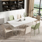 Mesa de comedor rectangular moderna Mesa base acrílica de piedra sinterizada blanca