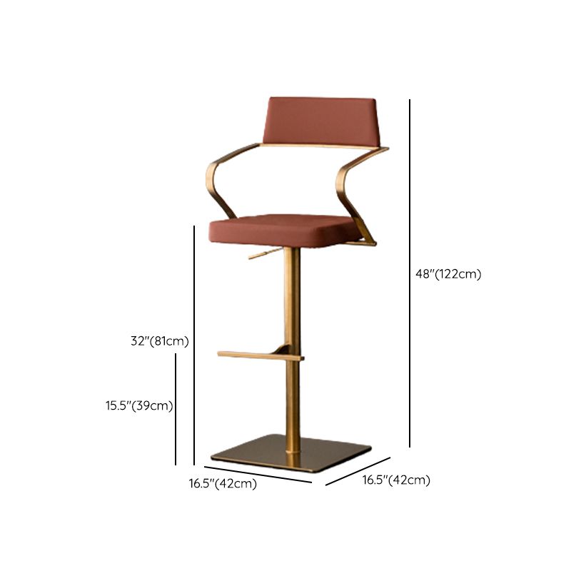 Tabouret de comptoir réglable de style moderne avec coussin en cuir et pied simple