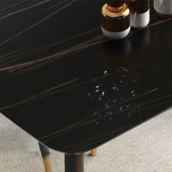 Rectangle Traditional Luxury Dining Table Sintered Stone Table with 4 Black Legs Clearhalo ' dining_table' 'Dining Tables & Seating' 'Dining Tables' 'furn' 'furn_dining_table' 'Furniture' 'furniture_dining_table' 'Kitchen & Dining Furniture' 'kitchen&dining_furn' 'kitchen' 'kitchen_dining_table' 1200x1200_a72ce0df-e11f-4b5b-8b15-a6d148958e1a