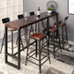 Pine Wood Bar Table Industrial Rectangle Bar Dining Table with Black Trestle Base Clearhalo 'Bar Furniture' 'Bar Tables' 'bar_tables' 'furn' 'furn_bar_tables' 'Furniture' 'furniture_bar_tables' 'Kitchen & Dining Furniture' 1200x1200_a72d02f1-d763-47eb-ae40-af5095b99106