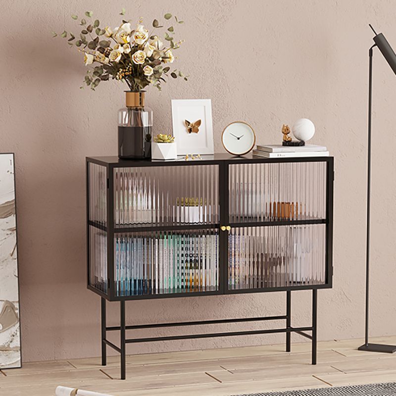 Metal Buffet Server Kitchen 2 Porte di vetro Server da pranzo per sala da pranzo