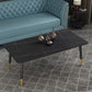 17.72" H Simple Stone Coffee Table Glam Rectangular Cocktail Table