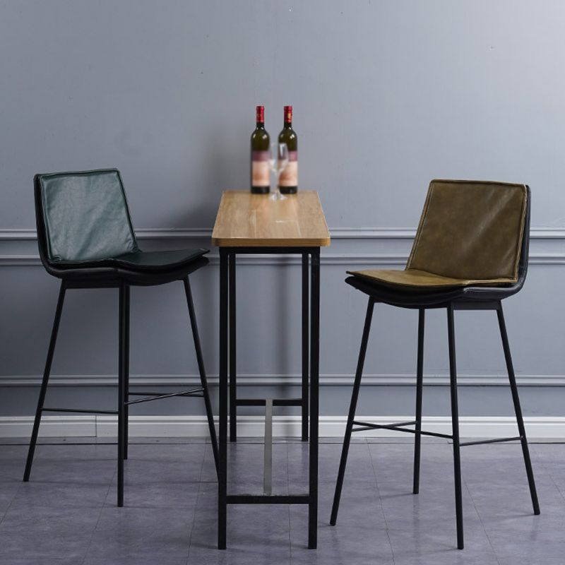 Scandinavian Leather Counter Stools Low Back Bar Stools with Square Seat (Set of 2) Clearhalo 'Bar Furniture' 'Bar Stools' 'bar_stools' 'furn' 'furn_bar_stools' 'furniture_bar_stools' 'Kitchen & Dining Furniture' 'kitchen&dining_furn' 'kitchen' 'kitchen_furn' Furniture' 1200x1200_a72e67b8-1b78-475b-b401-a656f35b7d76
