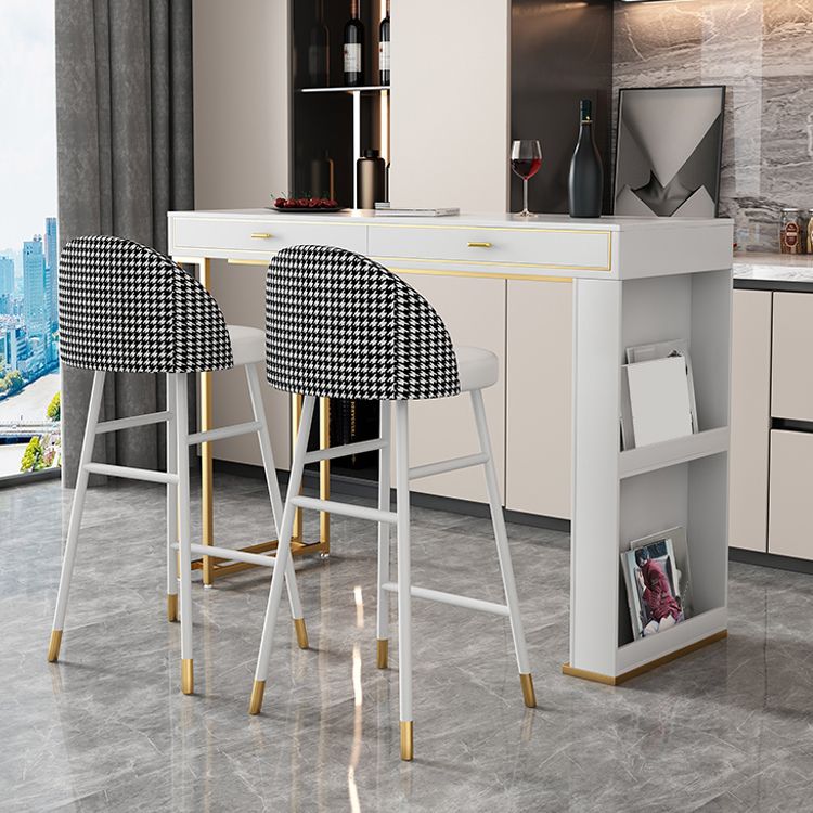 Kitchen Stone Top Counter Table Metal Base 42-inch Height Contemporary Bar Table Clearhalo 'Bar Furniture' 'Bar Tables' 'bar_tables' 'furn' 'furn_bar_tables' 'Furniture' 'furniture_bar_tables' 'Kitchen & Dining Furniture' 1200x1200_a72f270d-0b56-4bbc-adec-75fb7e720d0f