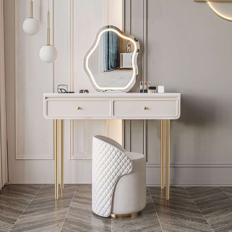 Glam Slate Top Vanity Dressing Table Solid Wood Vanity Desk with Drawers Clearhalo 'Bedroom Furniture' 'furn' 'furn_makeup_vanities' 'Furniture' 'Makeup Vanities' 'makeup_vanities' 1200x1200_a73075c2-019e-4304-a0d1-cfada73ff1ab