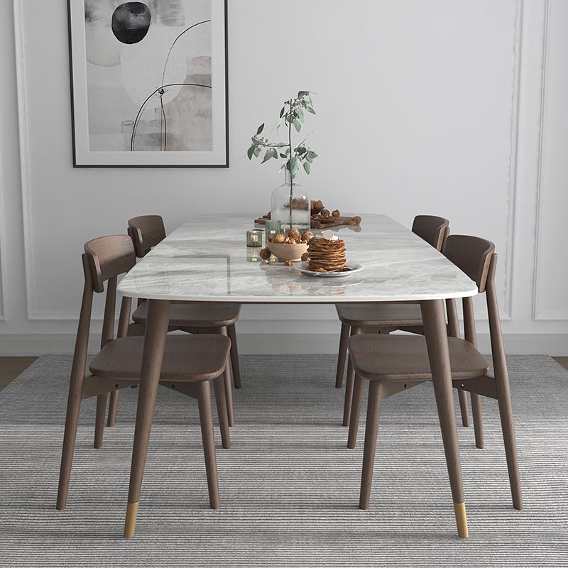 Tavolo da pranzo a casa in pietra sinterizzato tavolo da pranzo moderno con 4 gambe