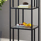 Industrial Vertical Open Etagere Bookshelf Iron Frame Glass Shelf Bookshelf Clearhalo 'Bookcases' 'furn' 'furn_bookcases' 'Furniture' 'furniture_bookcases' 'kitchen' 'kitchen_bookcases' 'Living Room Furniture' 'Office Furniture' 1200x1200_a7321a77-eb6d-45b4-b195-dc6a0e9e5976