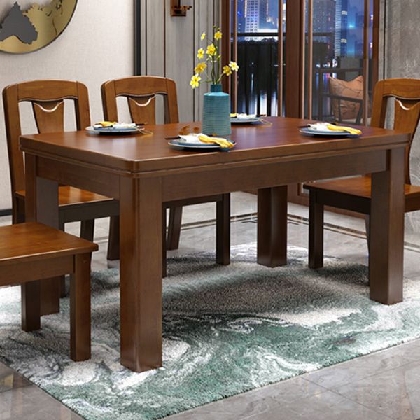 Mid-Century Modern Rectangle Dining Table Solid Wood Dining Table with 4 Legs Clearhalo ' dining_table' 'Dining Tables & Seating' 'Dining Tables' 'furn' 'furn_dining_table' 'Furniture' 'furniture_dining_table' 'Kitchen & Dining Furniture' 'kitchen&dining_furn' 'kitchen' 'kitchen_dining_table' 1200x1200_a734a0ad-d688-42dd-901a-6867906ab3e3