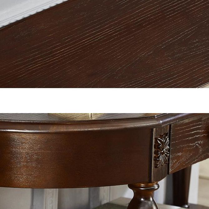 Mid Century Modern Wood Console Table Half Moon Console Accent Table for Hall