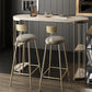 Low Back Upholstered Dining Stools Round Armless Bar Stools with Footrest